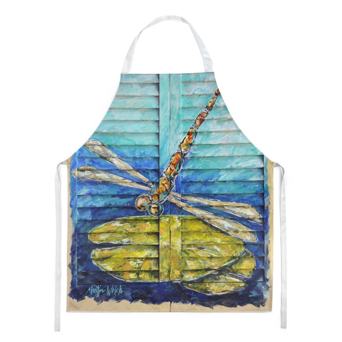 Picture of Carolines Treasures MW2024APRON 30 x 27 in. Blue Eyed Dragonfly Apron