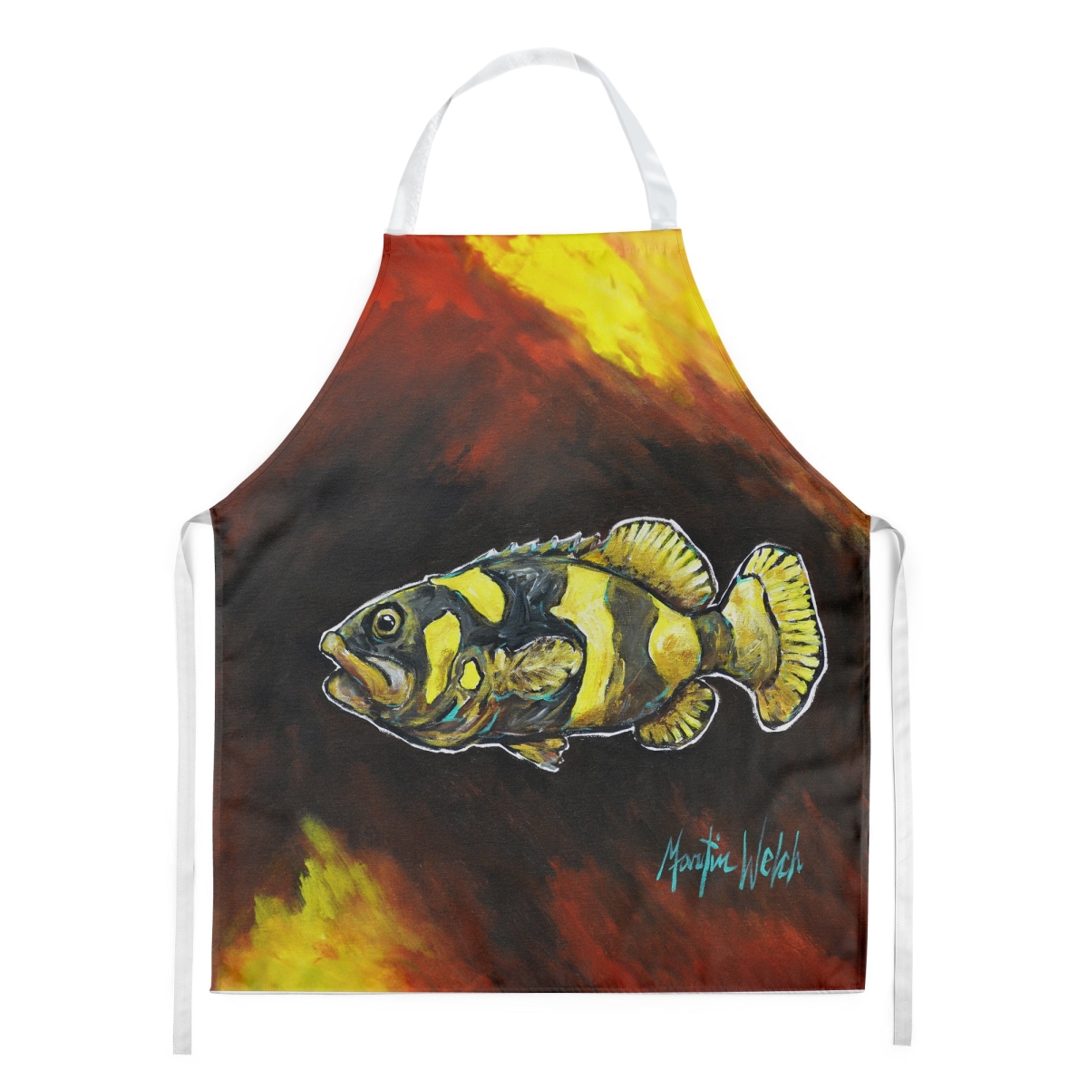 Picture of Carolines Treasures MW2029APRON 30 x 27 in. Bumblebee Fish Apron