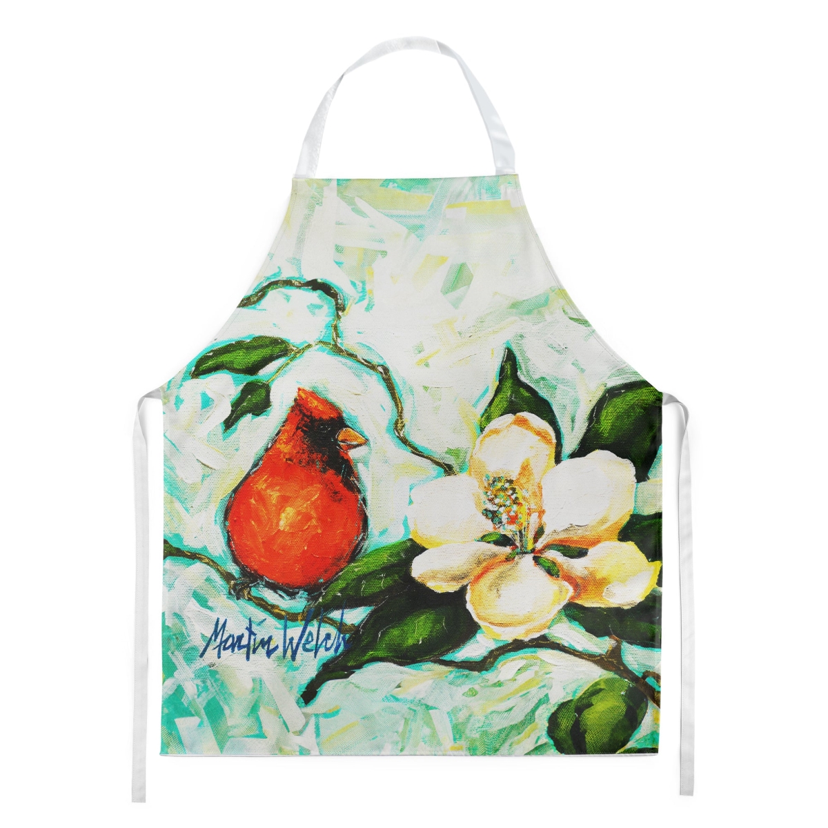 Picture of Carolines Treasures MW2034APRON 30 x 27 in. Cardinal Aqua Apron