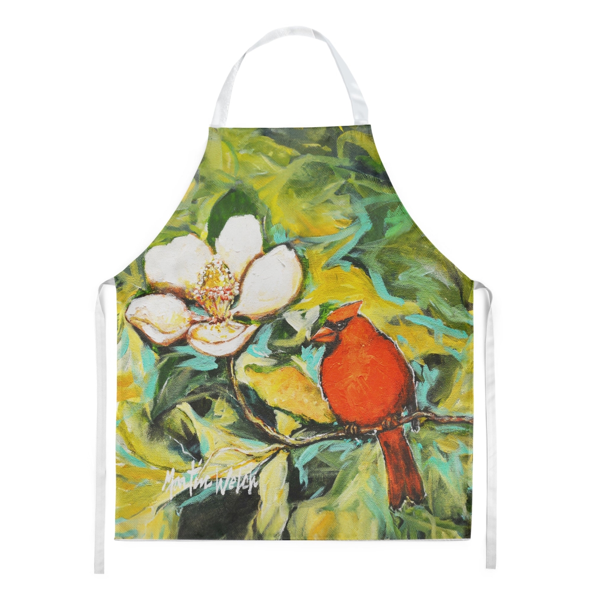 Picture of Carolines Treasures MW2036APRON 30 x 27 in. Cardinal with Magnolia Apron