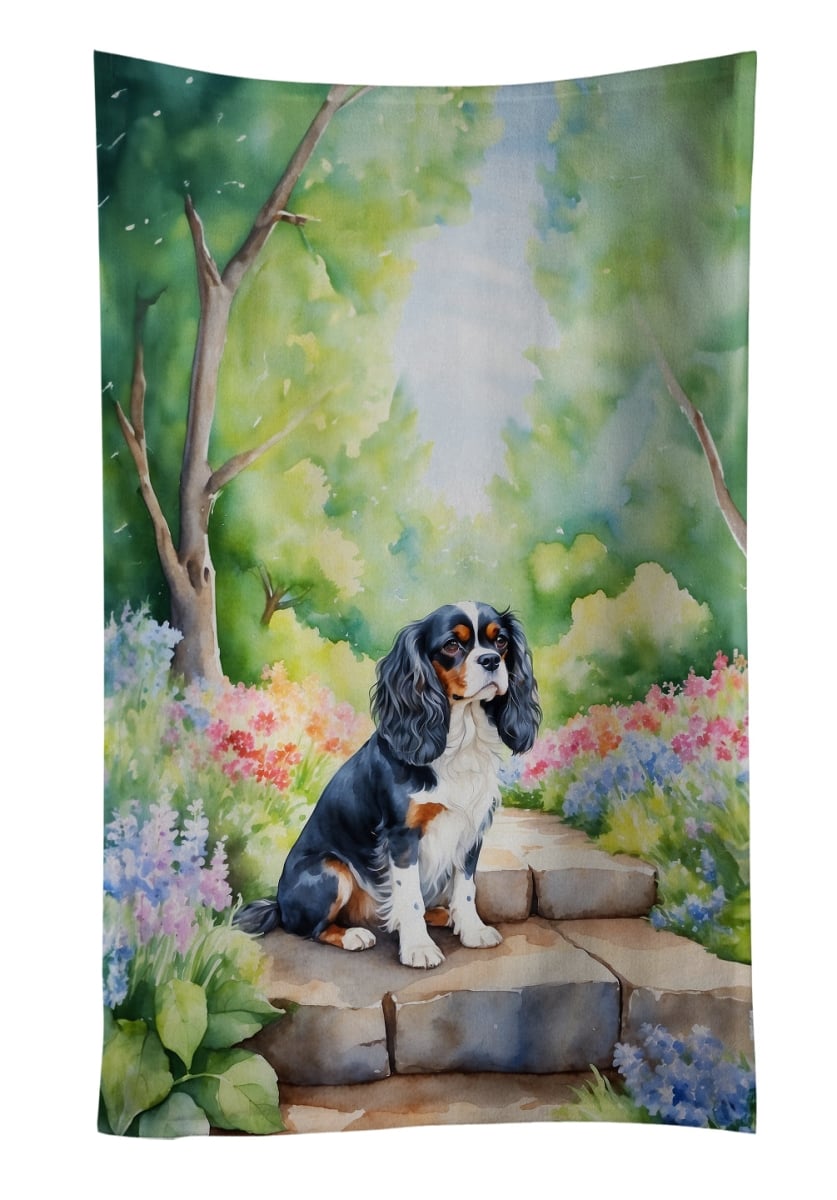 DAC6594KTWL 25 x 15 in. Cavalier Spaniel Spring Path Kitchen Towel