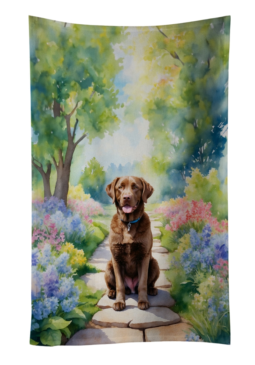 DAC6595KTWL 25 x 15 in. Chesapeake Bay Retriever Spring Path Kitchen Towel