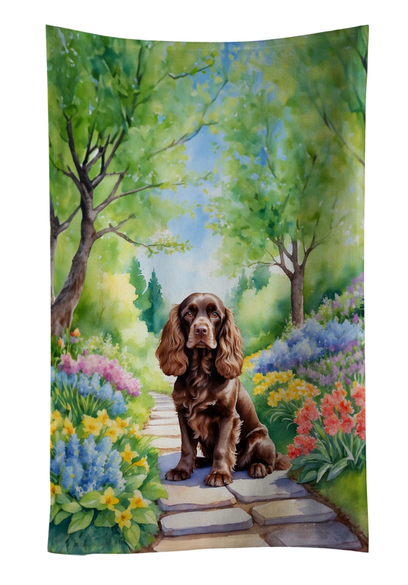 DAC6603KTWL 25 x 15 in. Cocker Spaniel Spring Path Kitchen Towel