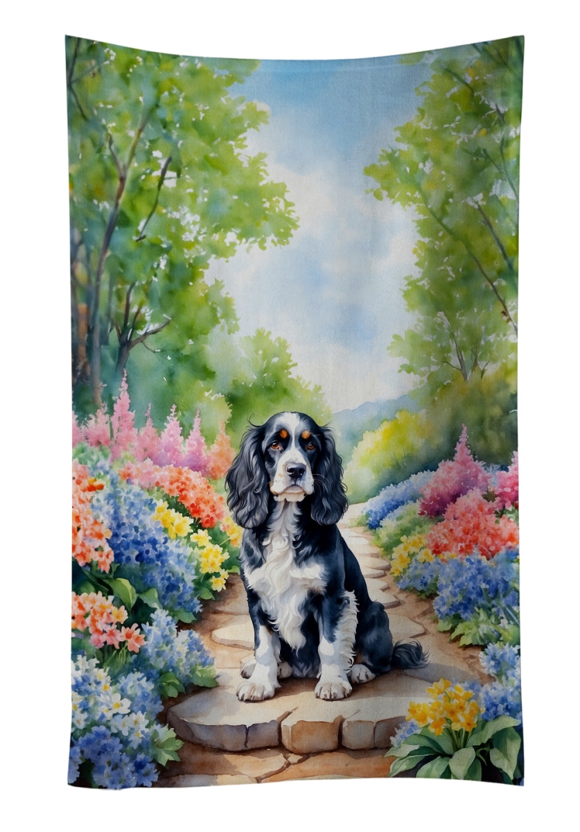 DAC6604KTWL 25 x 15 in. Cocker Spaniel Spring Path Kitchen Towel