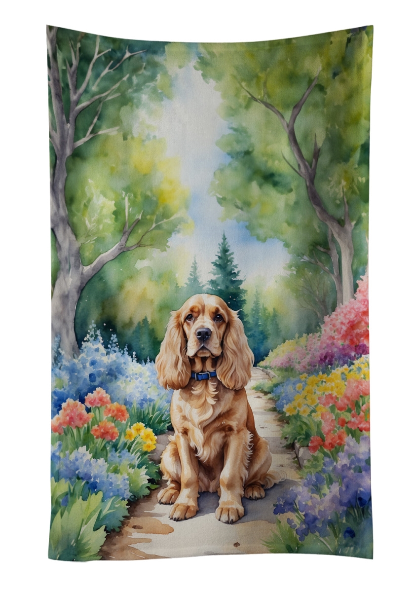 DAC6605KTWL 25 x 15 in. Cocker Spaniel Spring Path Kitchen Towel