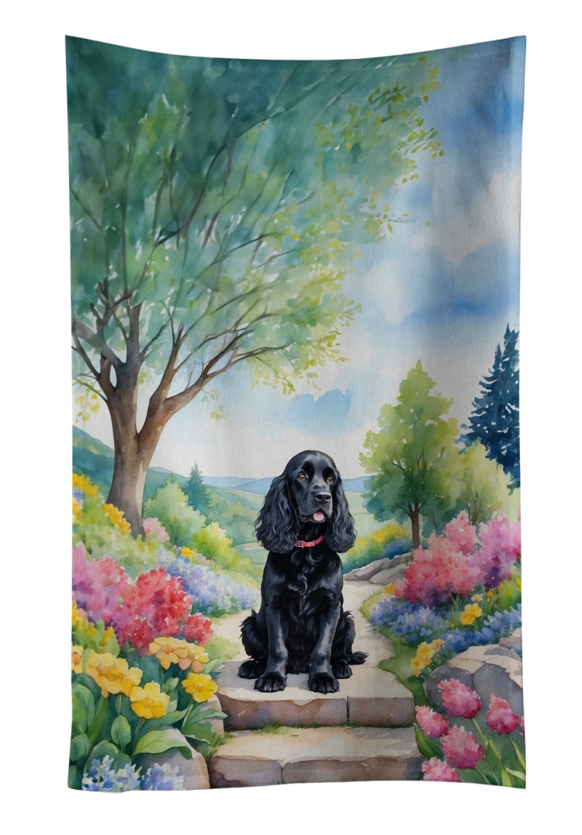 DAC6606KTWL 25 x 15 in. Cocker Spaniel Spring Path Kitchen Towel