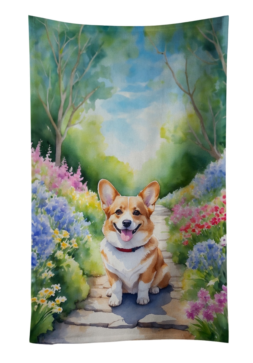 DAC6608KTWL 25 x 15 in. Corgi Spring Path Kitchen Towel