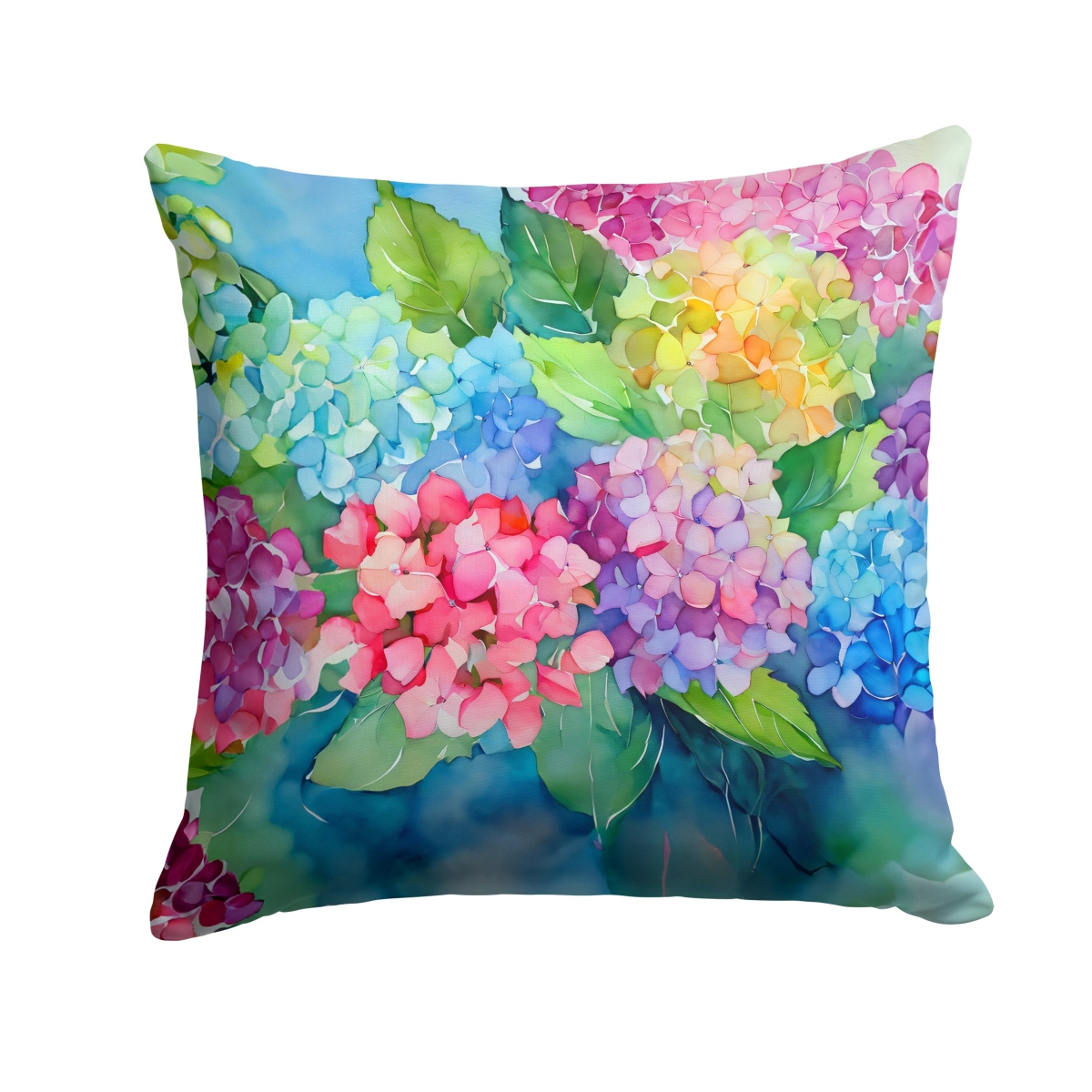 DAC1577PW1818 18 x 18 in. Hydrangeas in Watercolor Throw Pillow