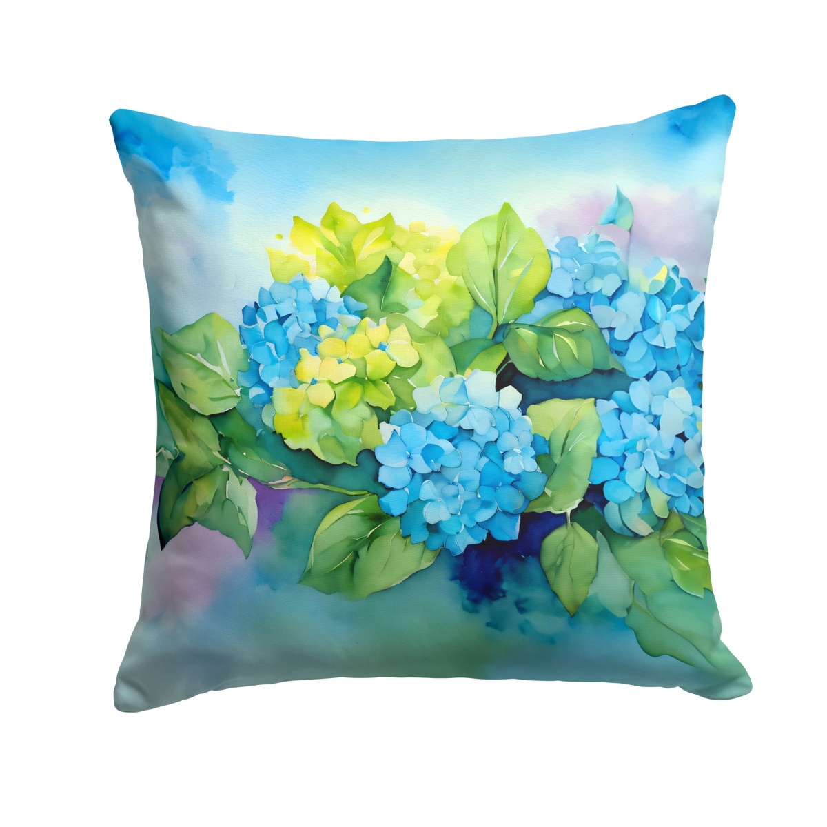 DAC1579PW1818 18 x 18 in. Hydrangeas in Watercolor Throw Pillow