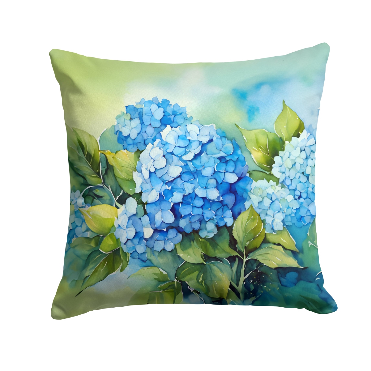 DAC1580PW1818 18 x 18 in. Hydrangeas in Watercolor Throw Pillow