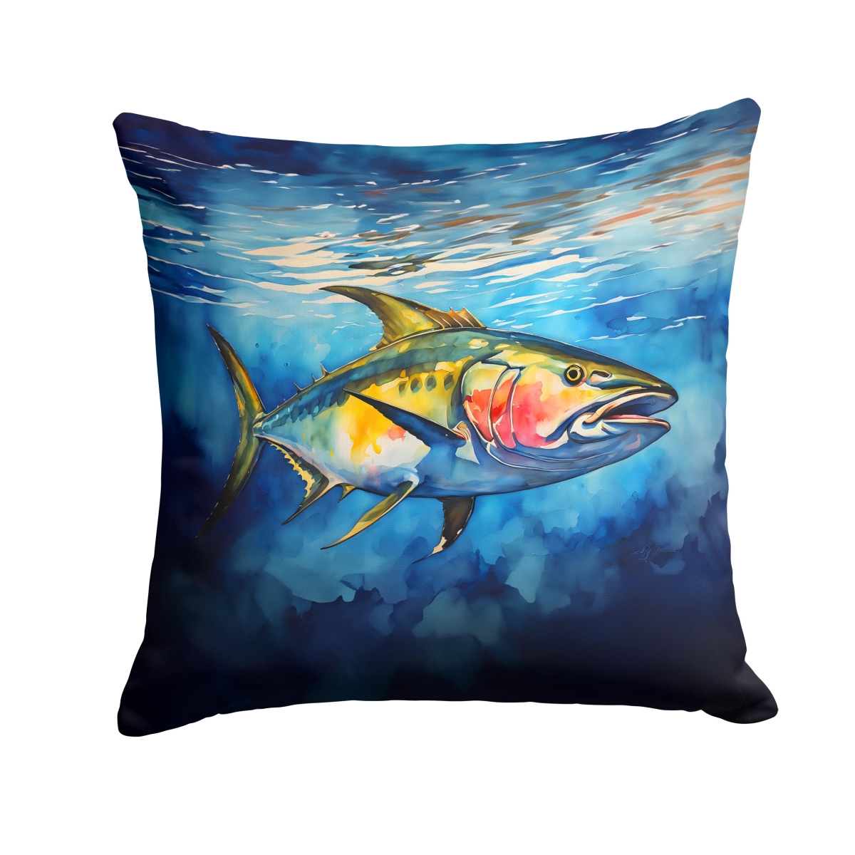 DAC2844PW1818 18 x 18 in. Yellowfin Tuna Throw Pillow