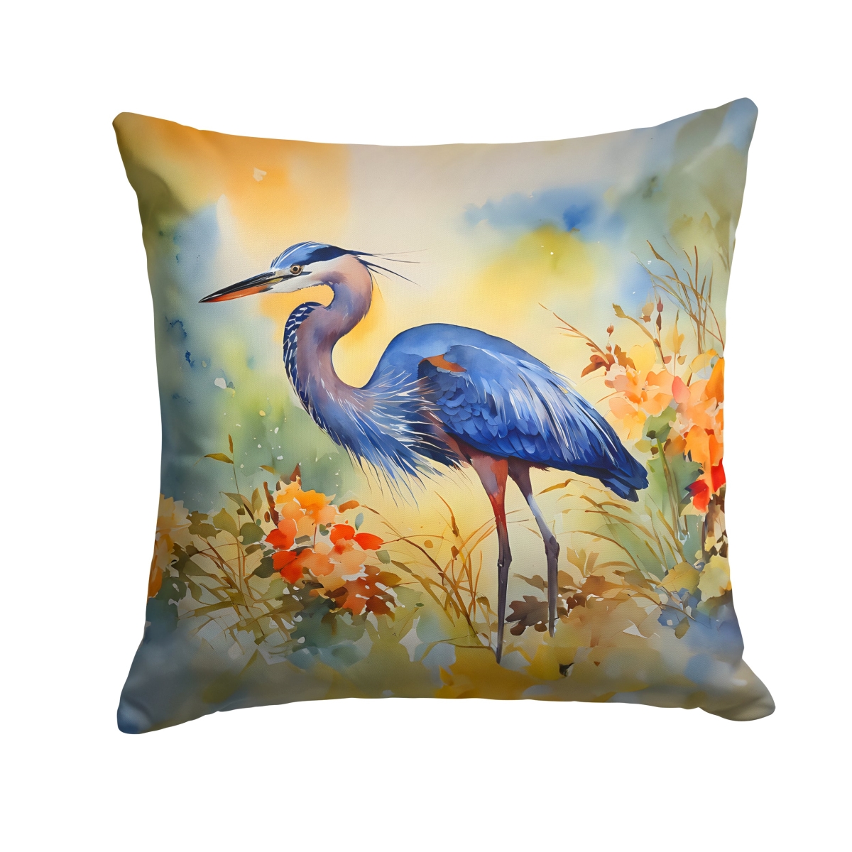 DAC2846PW1818 18 x 18 in. Blue Heron Throw Pillow