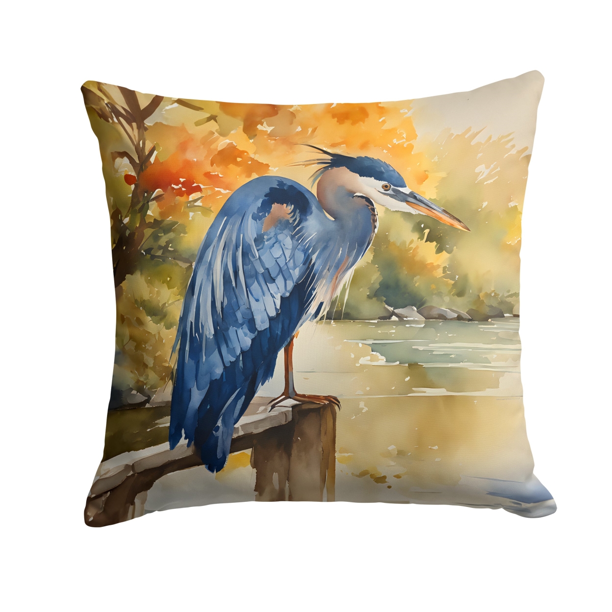 DAC2849PW1818 18 x 18 in. Blue Heron Throw Pillow