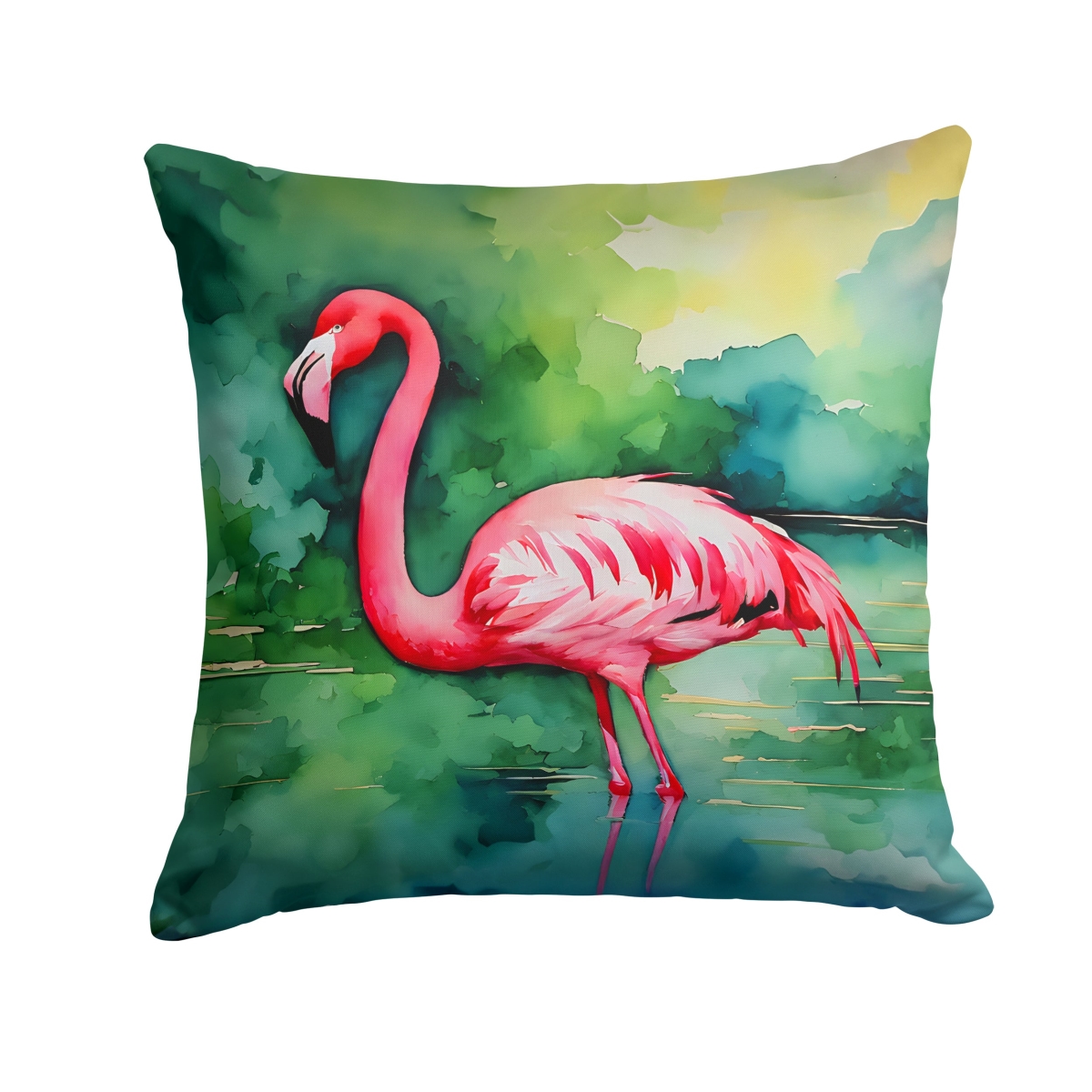 DAC2858PW1818 18 x 18 in. Flamingo Throw Pillow