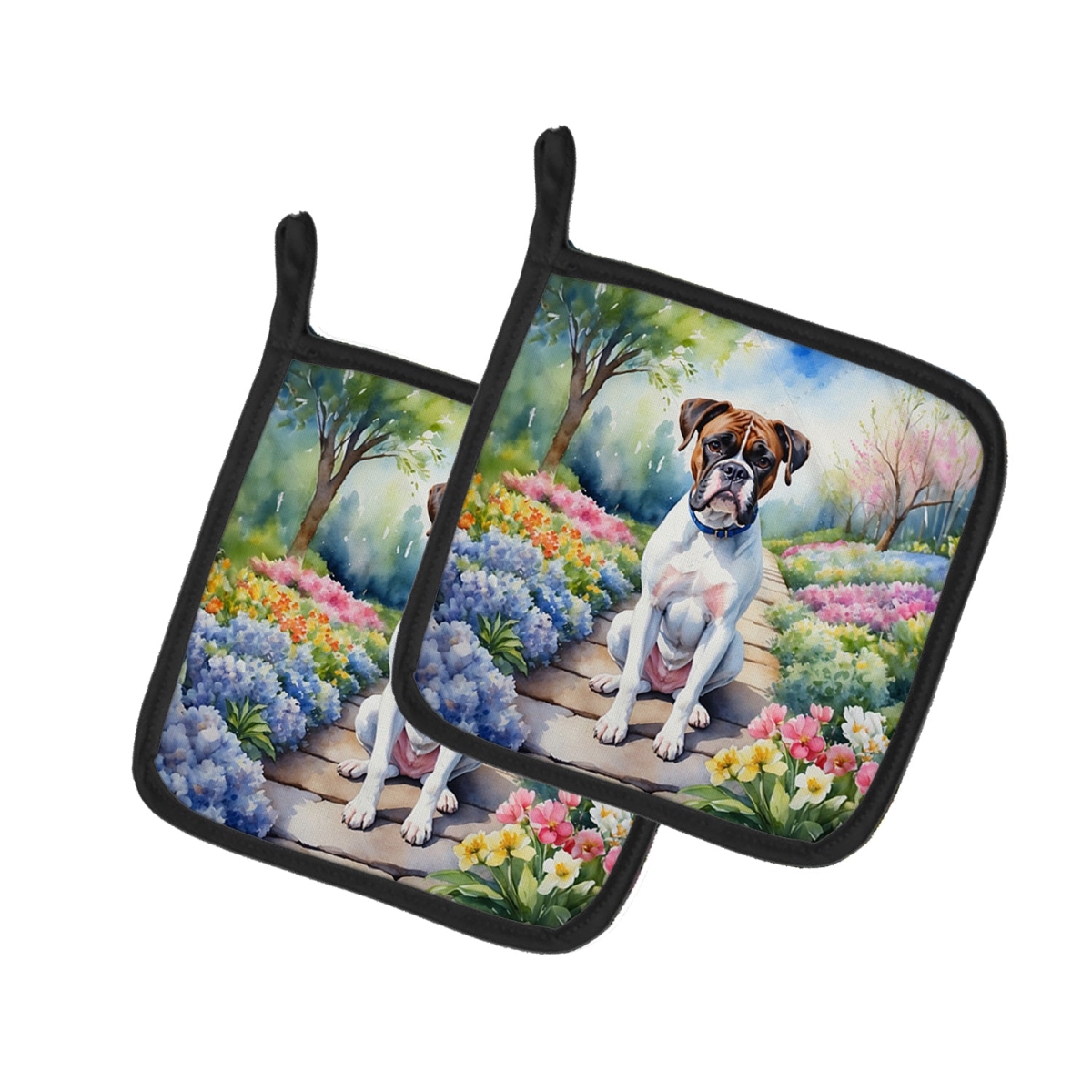 DAC6581PTHD 7.5 x 7.5 in. Boxer Spring Path Pot Holders - Set of 2