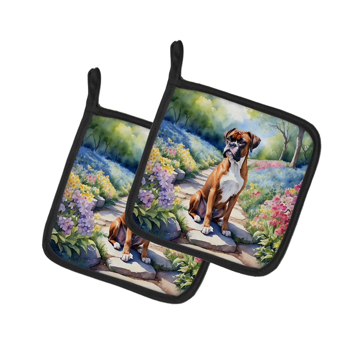 DAC6582PTHD 7.5 x 7.5 in. Boxer Spring Path Pot Holders - Set of 2