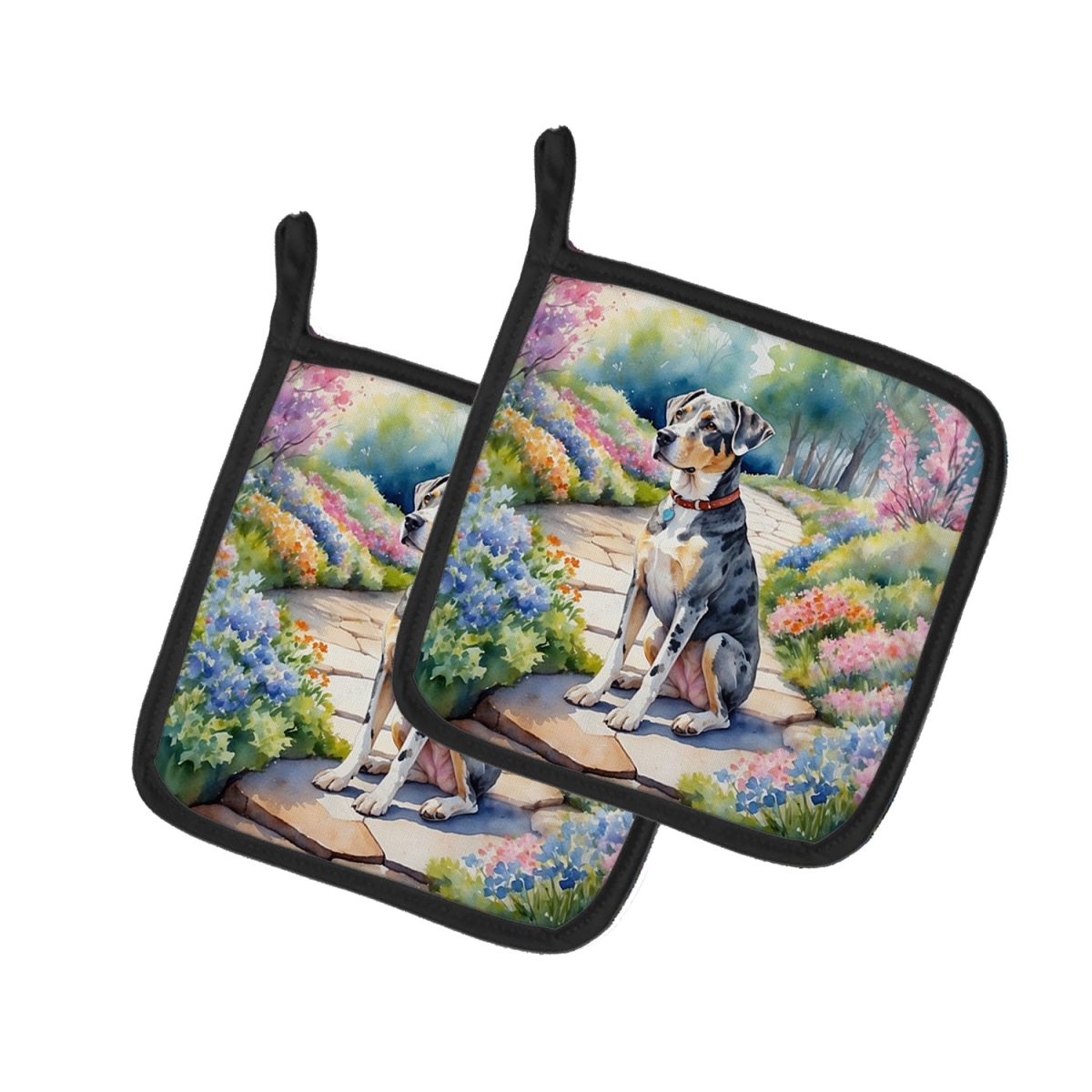 DAC6592PTHD 7.5 x 7.5 in. Catahoula Spring Path Pot Holders - Set of 2