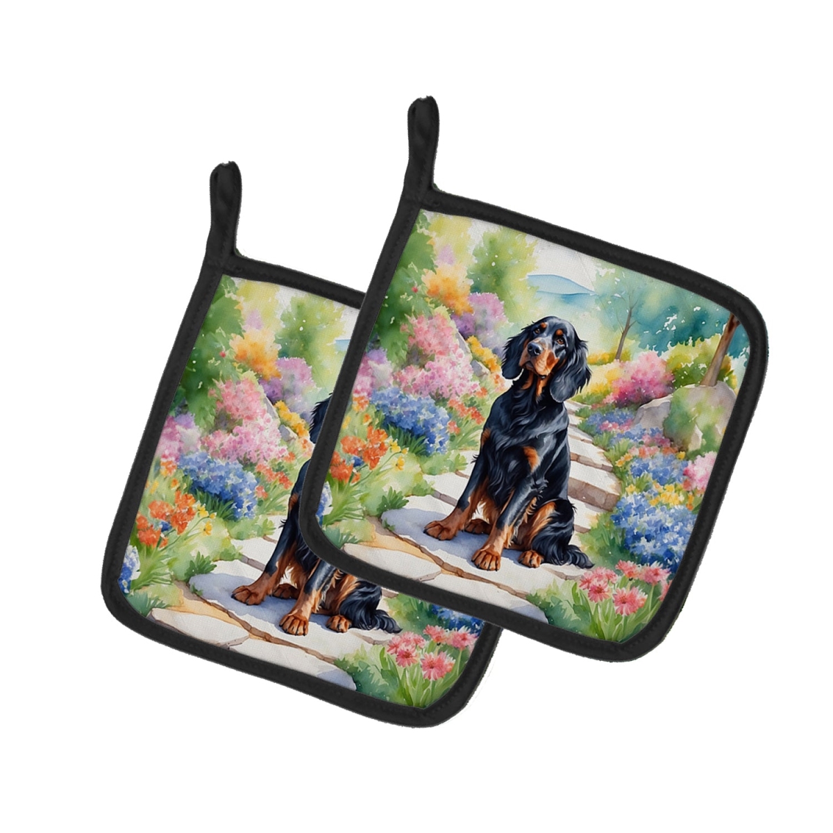 DAC6640PTHD 7.5 x 7.5 in. Gordon Setter Spring Path Pot Holders - Set of 2