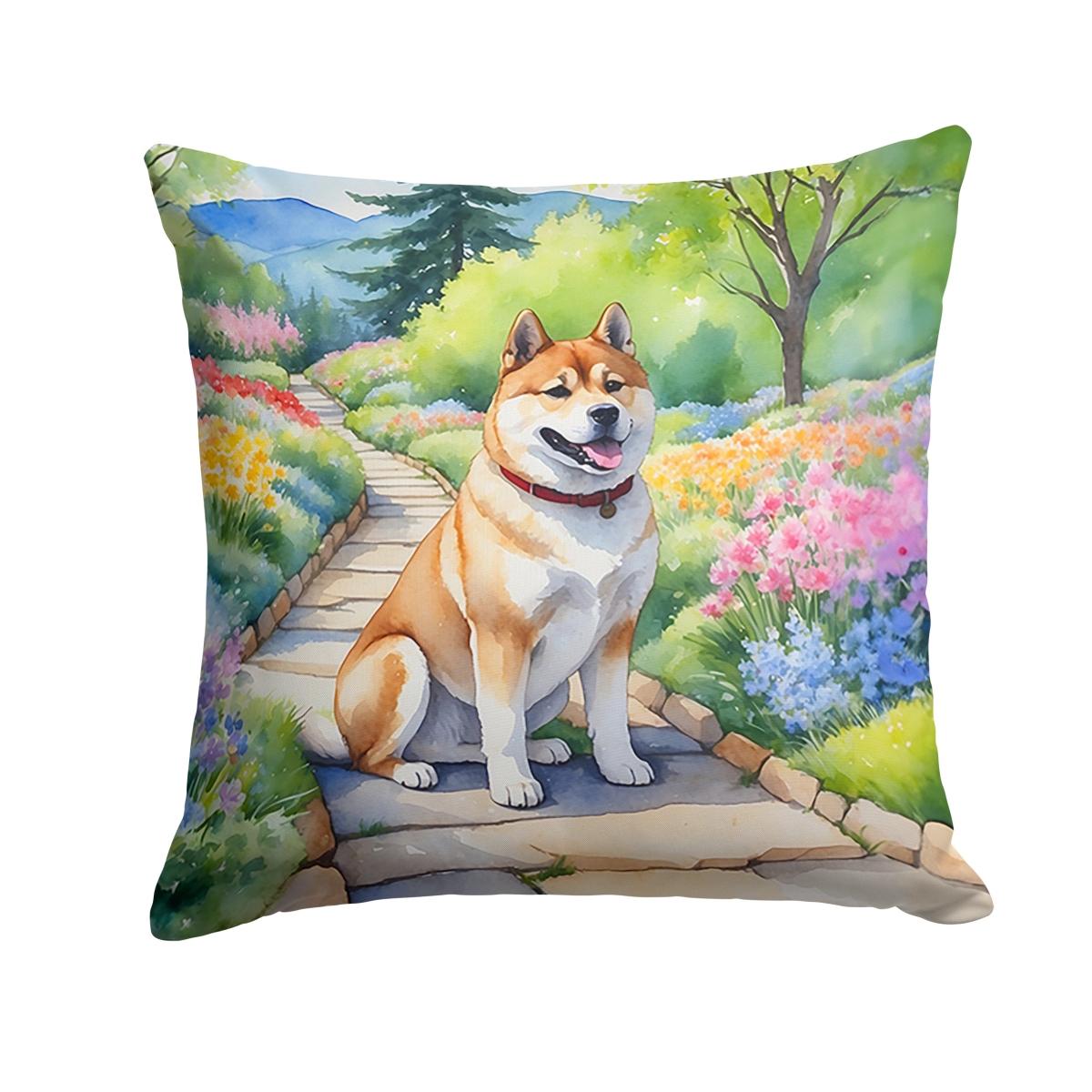DAC6544PW1818 18 x 18 in. Akita Spring Garden Throw Pillow