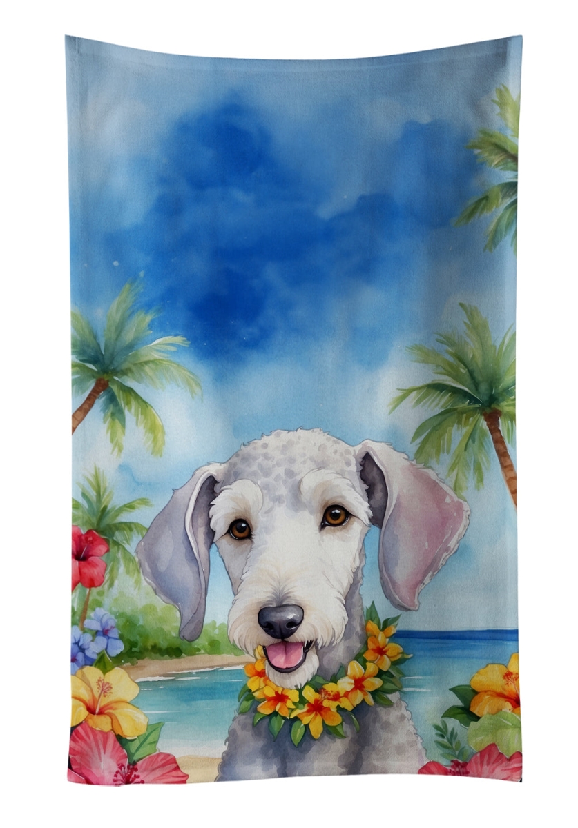 DAC6365KTWL 25 x 15 in. Bedlington Terrier Luau Kitchen Towel
