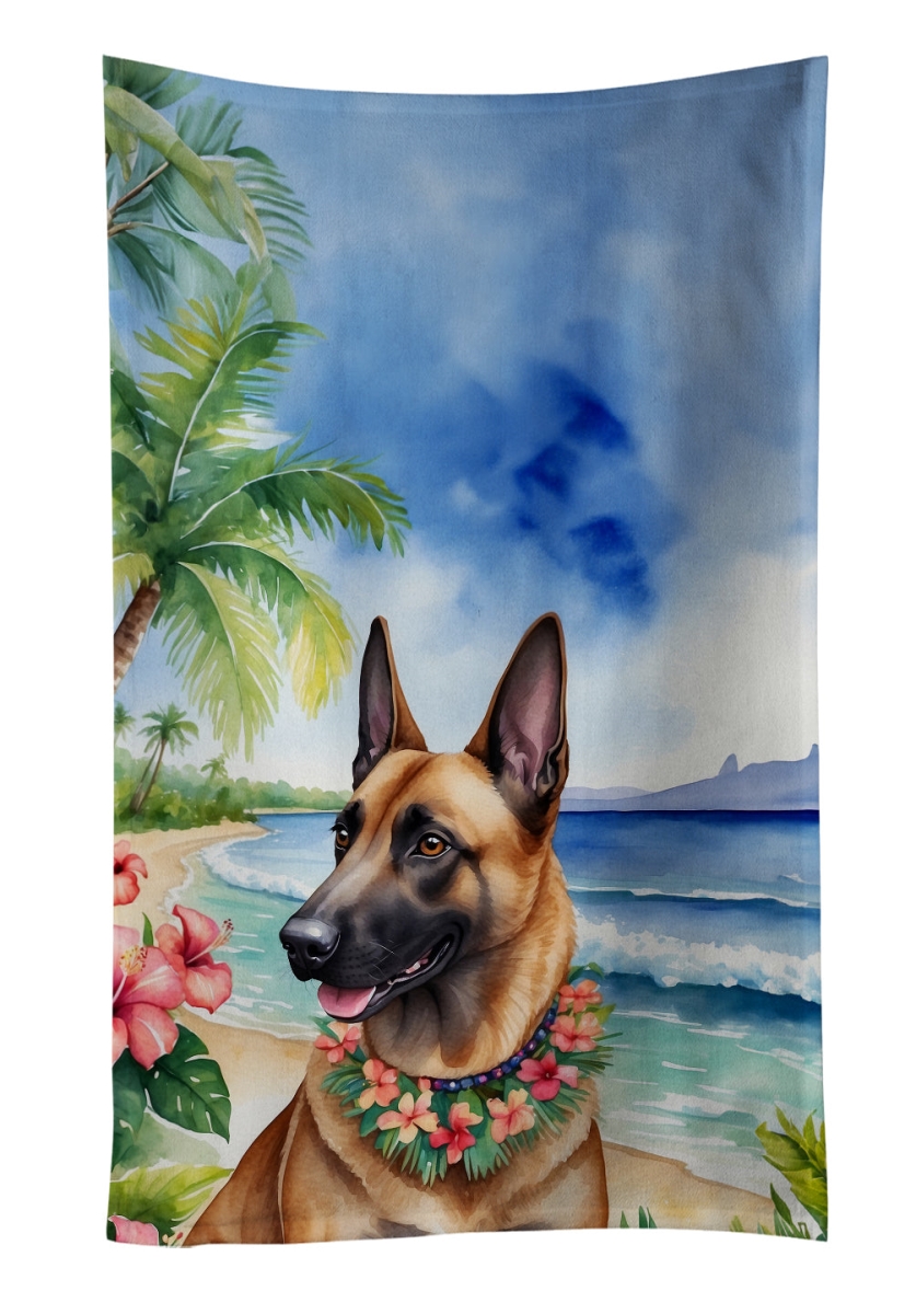 DAC6366KTWL 25 x 15 in. Belgian Malinois Luau Kitchen Towel