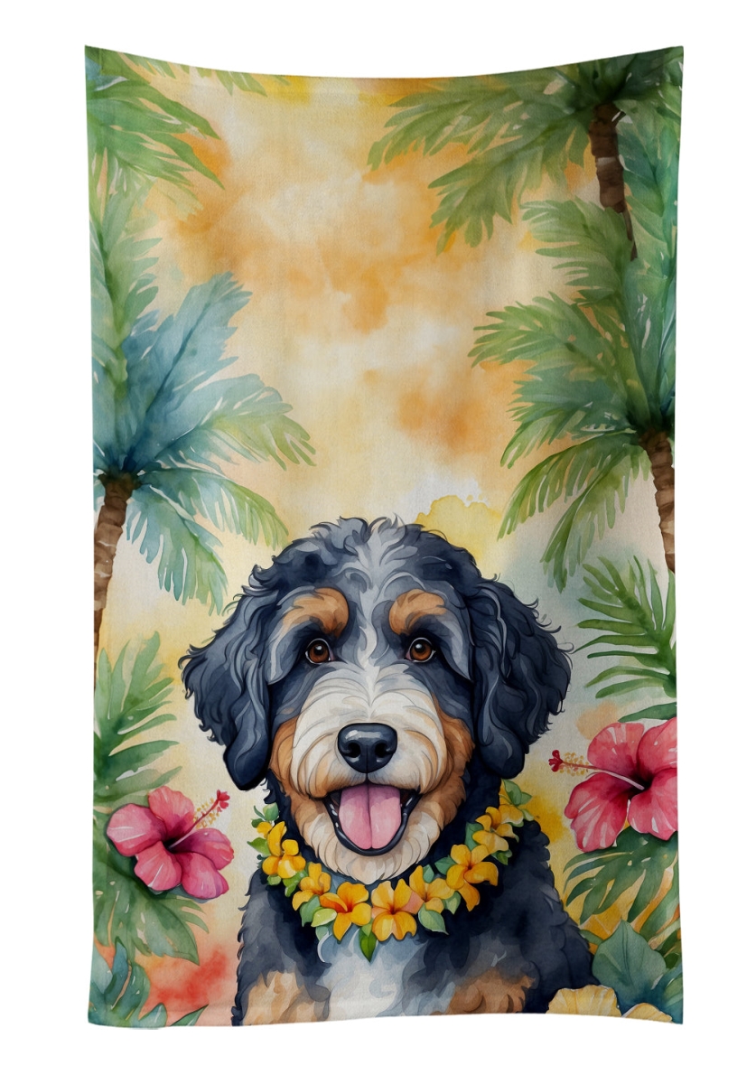 DAC6370KTWL 25 x 15 in. Bernedoodle Luau Kitchen Towel