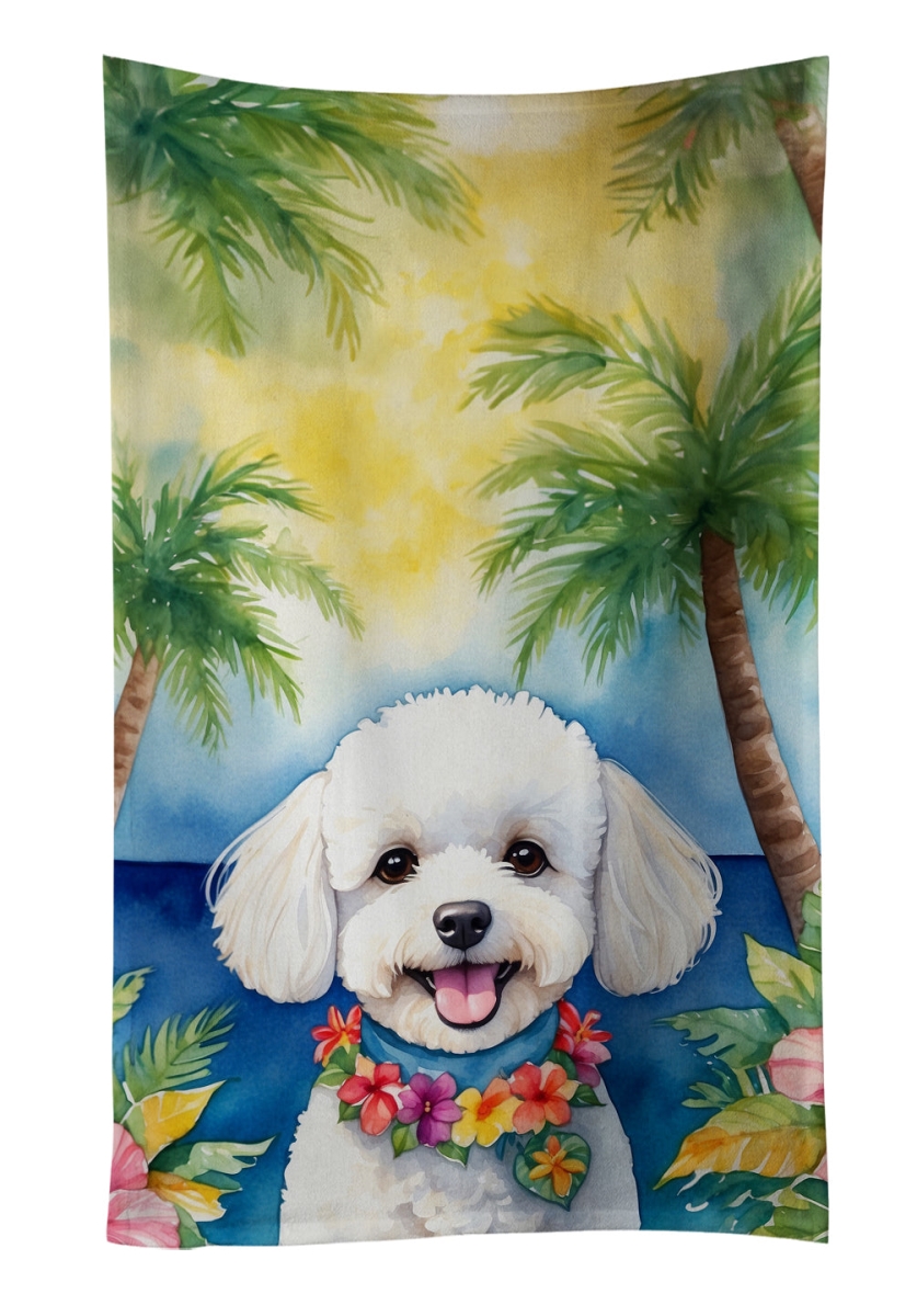 DAC6372KTWL 25 x 15 in. Bichon Frise Luau Kitchen Towel
