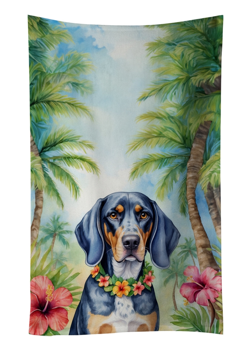 DAC6376KTWL 25 x 15 in. Bluetick Coonhound Luau Kitchen Towel