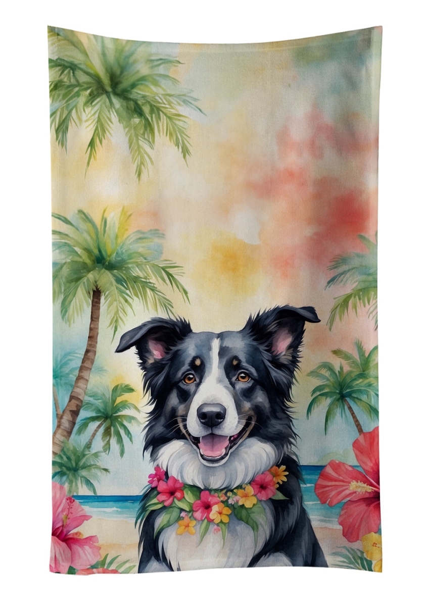 DAC6377KTWL 25 x 15 in. Border Collie Luau Kitchen Towel