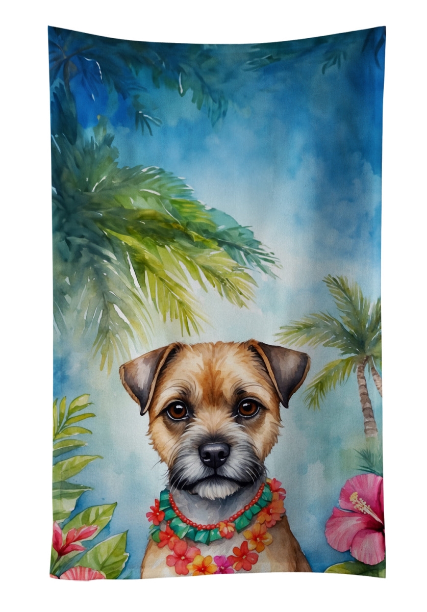 DAC6378KTWL 25 x 15 in. Border Terrier Luau Kitchen Towel