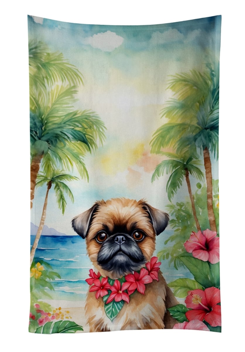 DAC6392KTWL 25 x 15 in. Brussels Griffon Luau Kitchen Towel
