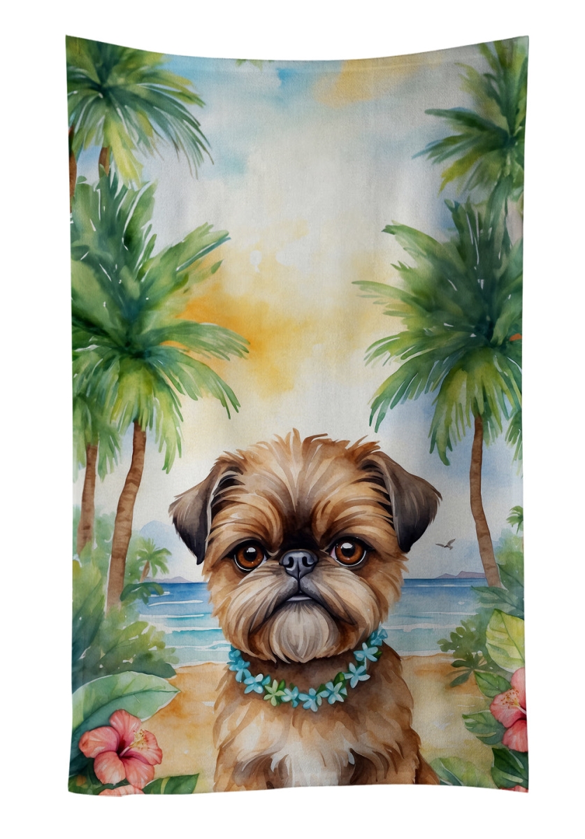 DAC6393KTWL 25 x 15 in. Brussels Griffon Luau Kitchen Towel