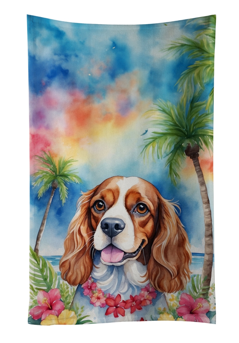 DAC6401KTWL 25 x 15 in. Cavalier Spaniel Luau Kitchen Towel