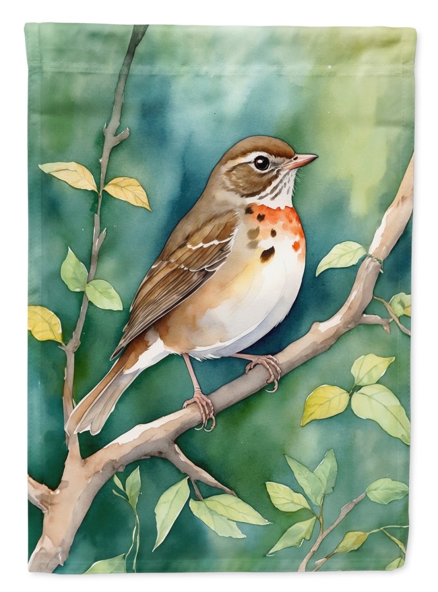 DAC7486GF 15.5 x 11.25 in. Vermont Hermit Thrush Garden Flag