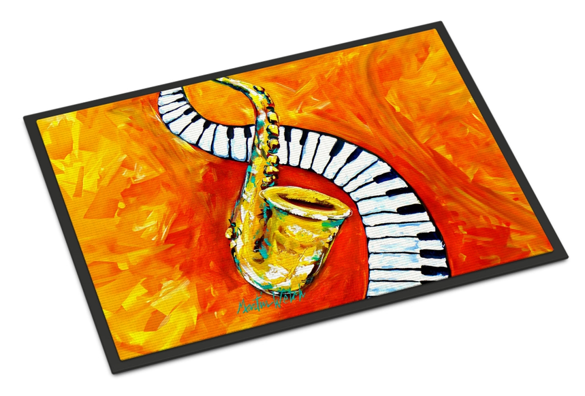 MW2131MAT 18 x 27 in. Something Blues Saxaphone & Piano Doormat
