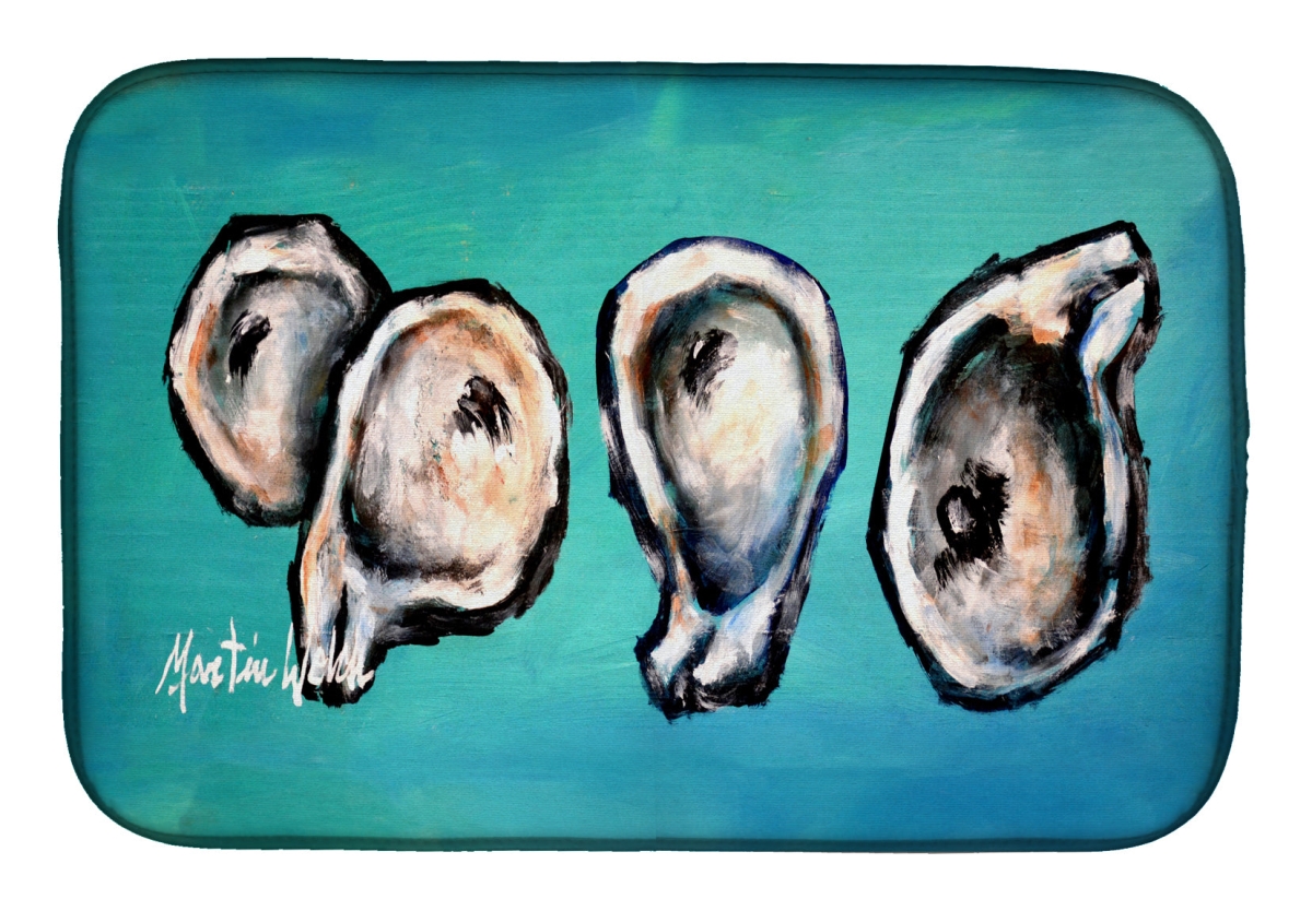 Picture of Carolines Treasures MW2003DDM 21 x 14 in. Four Oyster Shells on Board Dish Drying Mat