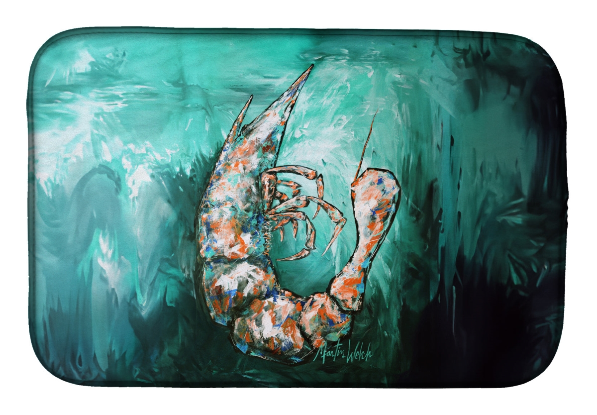 Picture of Carolines Treasures MW2005DDM 21 x 14 in. A Touch of Blue Shrimp Dish Drying Mat
