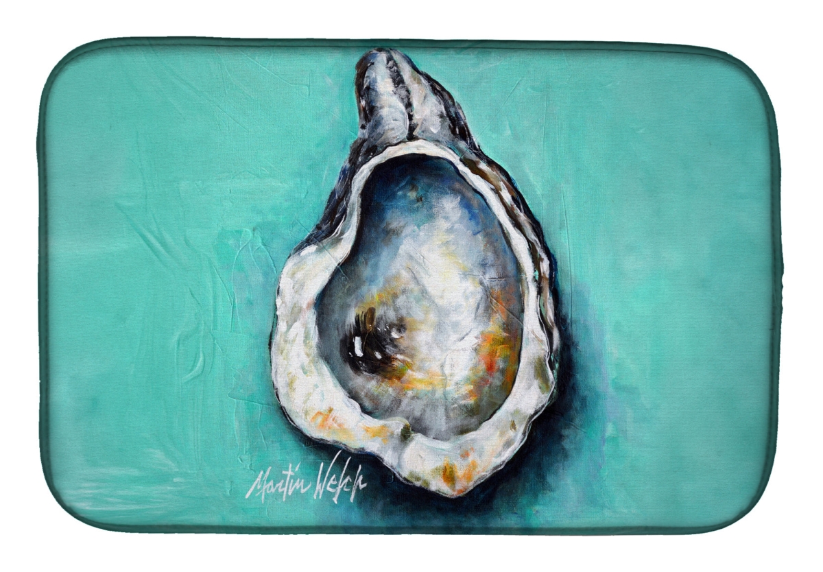 Picture of Carolines Treasures MW2008DDM 21 x 14 in. Aqua Pearl Oyster Dish Drying Mat