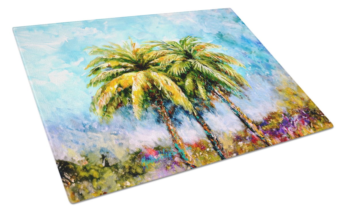 MW2137LCB 15 x 12 in. Summer Breezes Palm Tree Glass Cutting Board