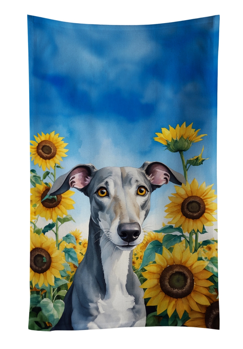 DAC6096KTWL 25 x 15 in. Greyhound in Sunflowers Kitchen Towel