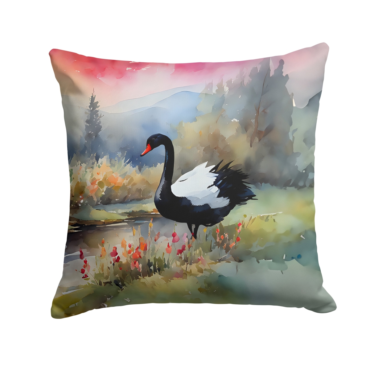 DAC3271PW1414 14 x 14 in. Black Swan Throw Pillow