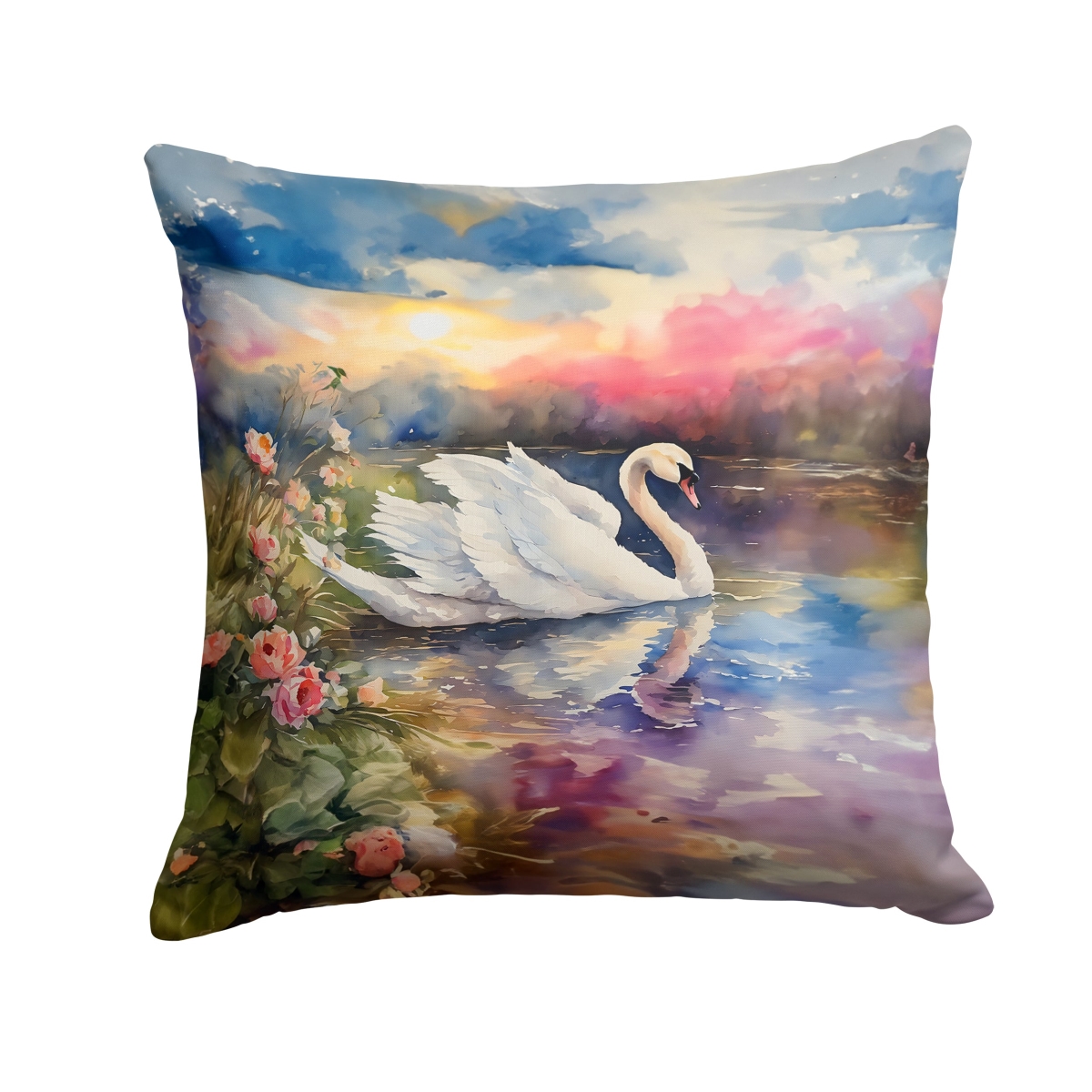 DAC3274PW1414 14 x 14 in. Swan Throw Pillow