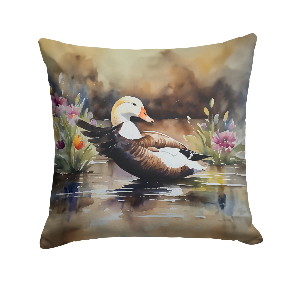 DAC3203PW1818 18 x 18 in. Common Eider Duck Throw Pillow