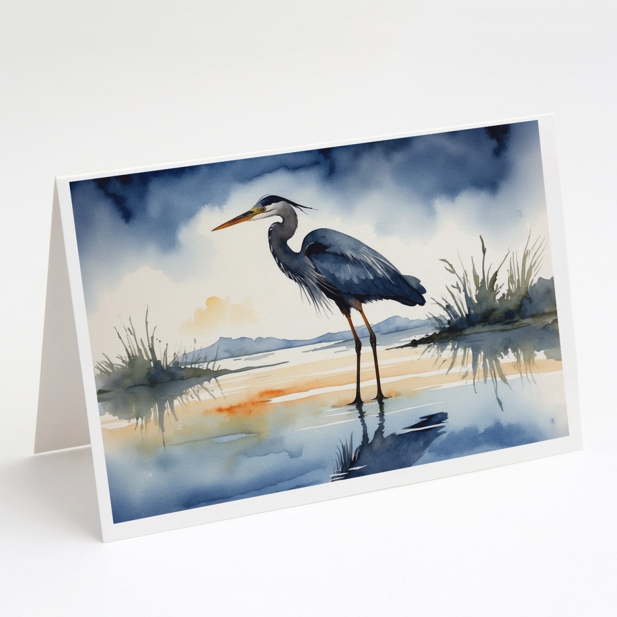 DAC7500GCA7P 5 x 7 in. Blue Heron Barely Lit Sky Greeting Cards - Pack of 8