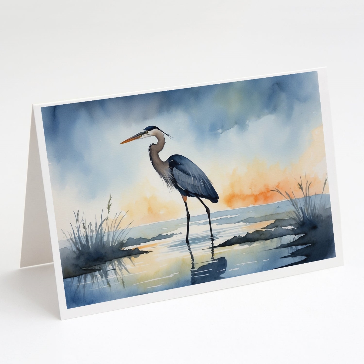 DAC7501GCA7P 5 x 7 in. Blue Heron Barely Lit Sky Greeting Cards - Pack of 8