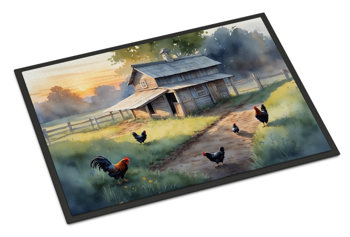 DAC7653MAT 18 x 27 in. Chicken Coop At Dawn Doormat