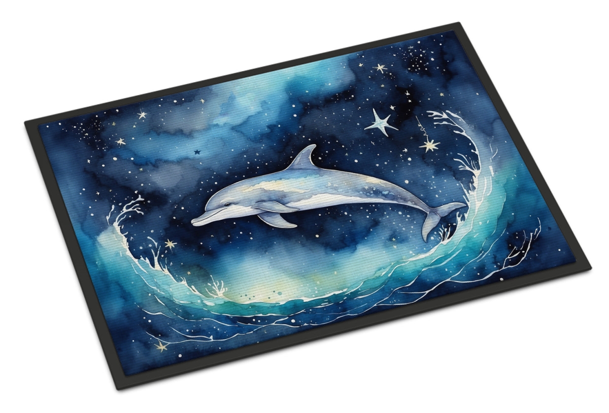 DAC7662MAT 18 x 27 in. Dolphin in a Starry Sea Doormat