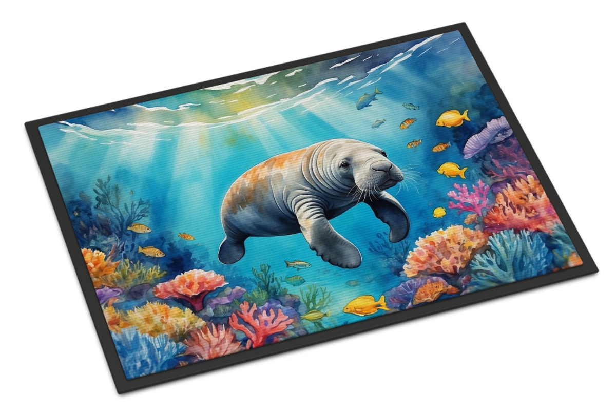 DAC7678MAT 18 x 27 in. Summer Manatee Doormat