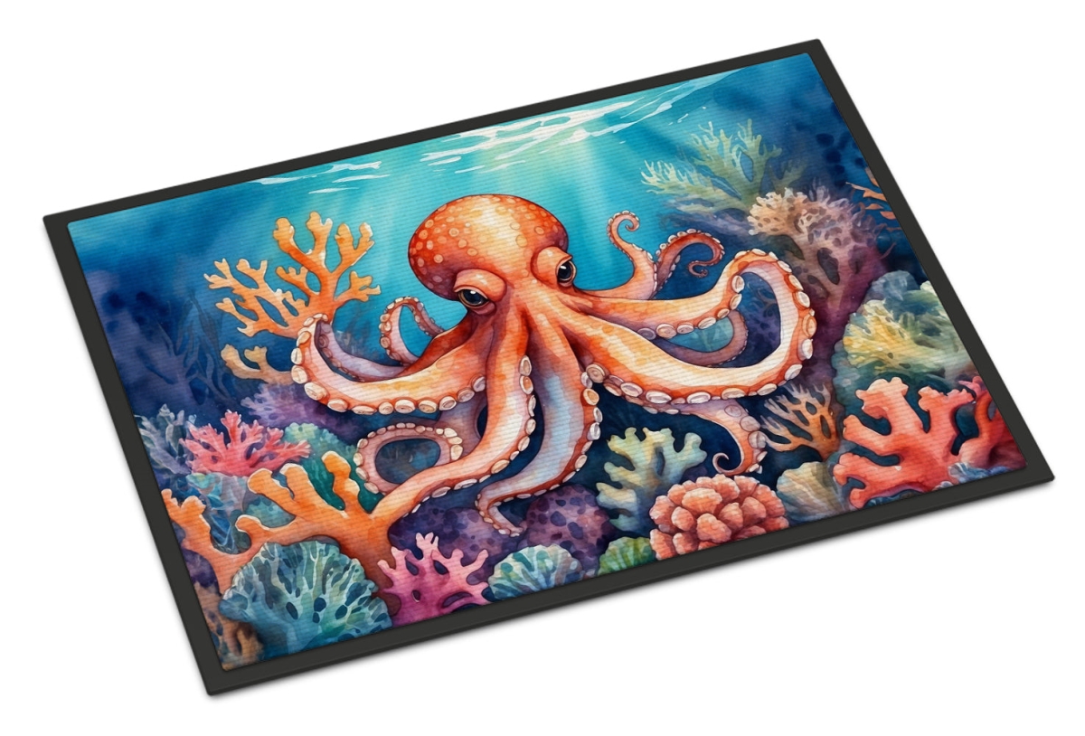DAC7679MAT 18 x 27 in. Octopus Among Coral Doormat