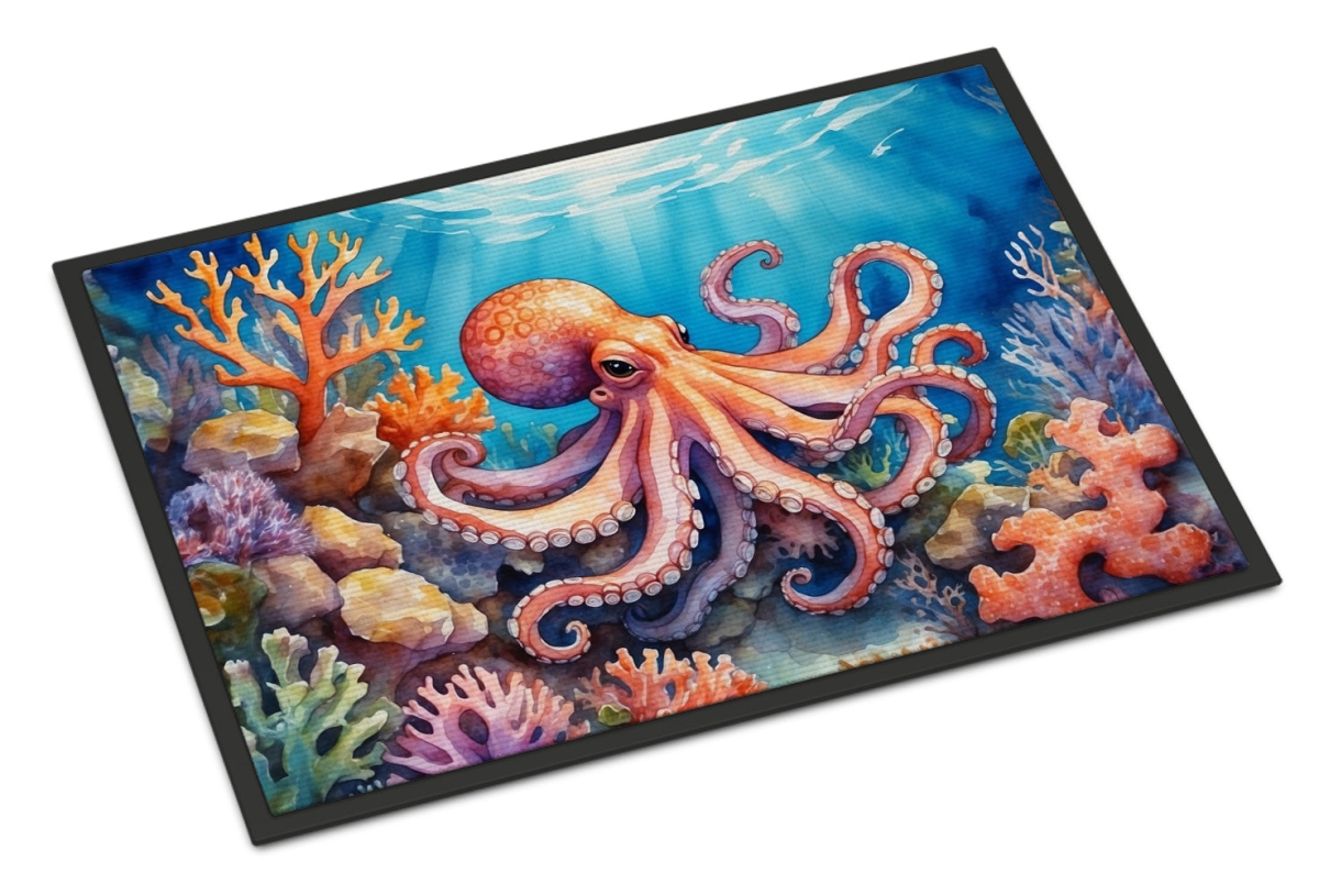 DAC7680MAT 18 x 27 in. Octopus Among Coral Doormat